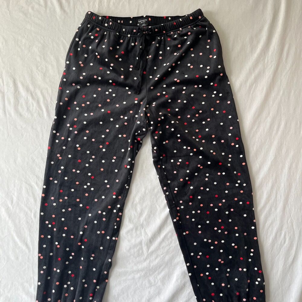 Kate Spade polka dot pajama pants velour M
